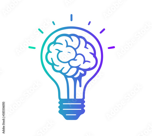 Lightbulb and Brain icon. Creativity/Innovation icon.