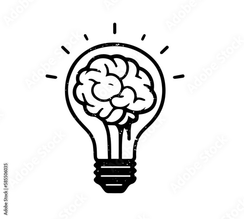Lightbulb and Brain icon. Creativity/Innovation icon.