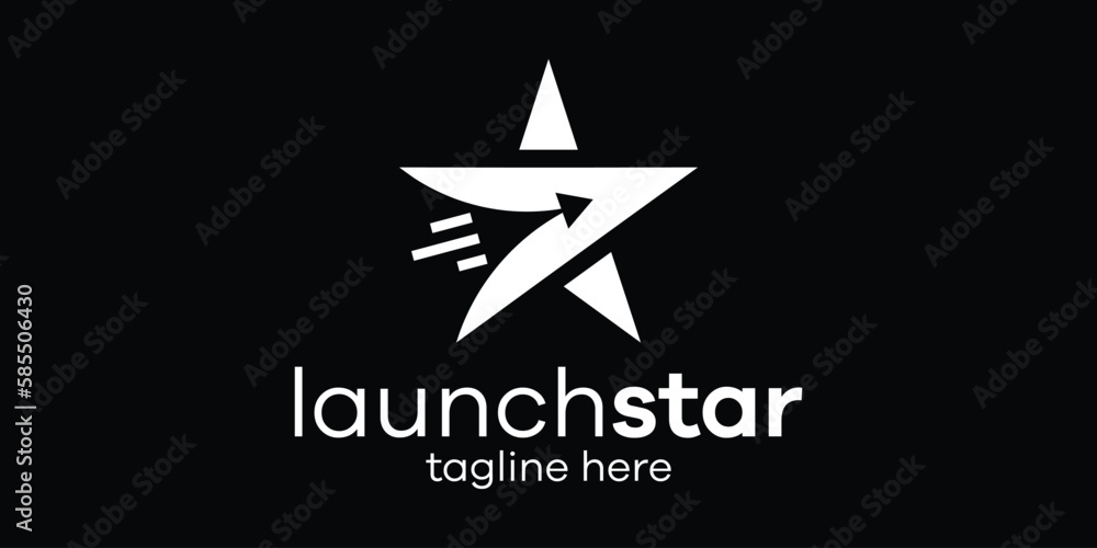 launch logo and star icon vector illustration launch logo and star icon vector illustration