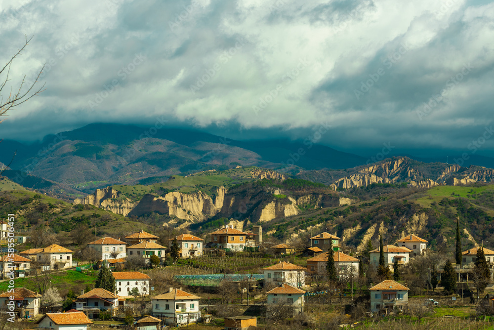 Village on the wine road in Bulgaria near Melnik