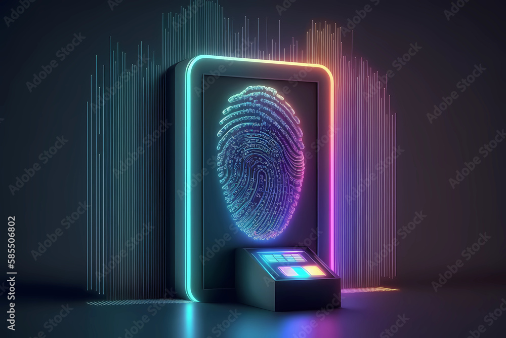 Pastel hyper realistic concept user login fingerprint scanning offers