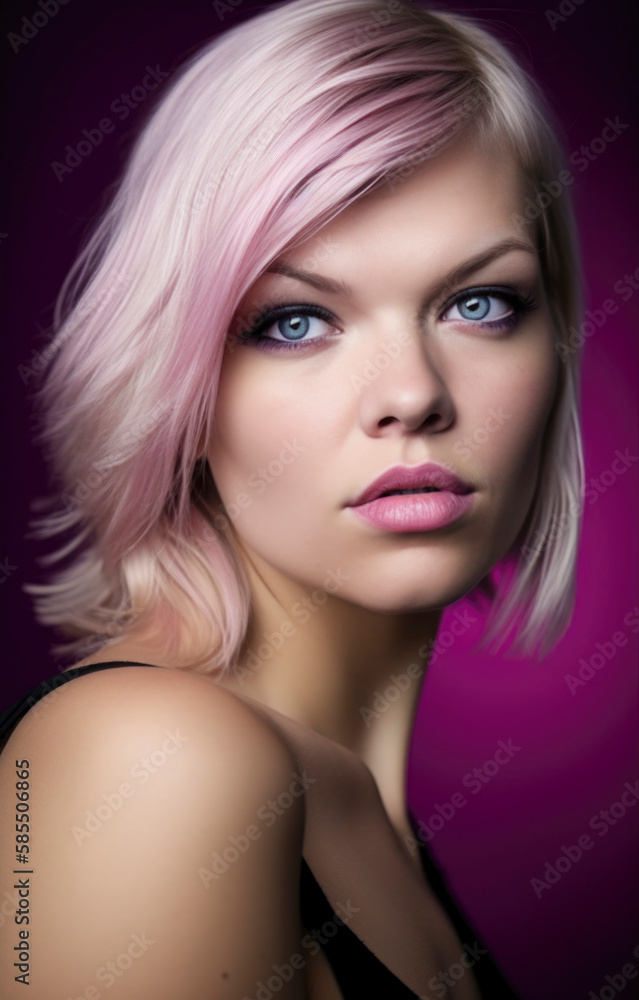 Portrait of a model in all her beauty with an expression on her face Portrait of a model in all her beauty with an expression on her face