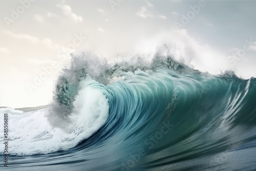 Tsunami.Powerful large ocean wave