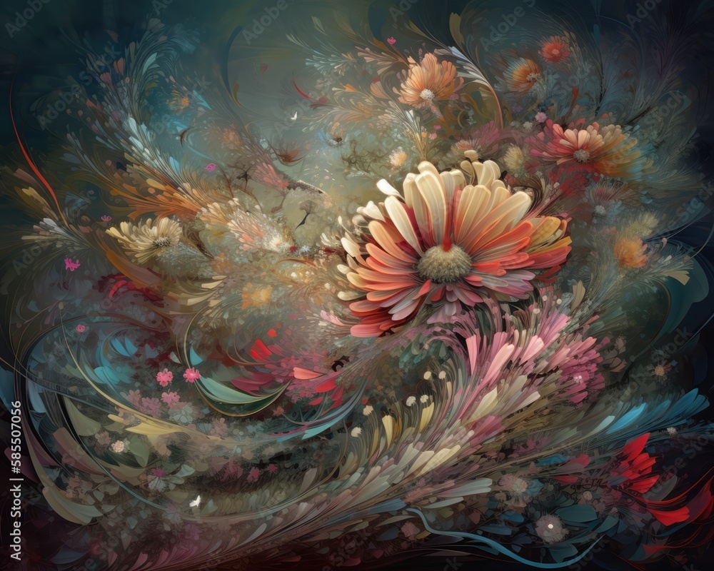 abstract flower texture background, made with generated ai
