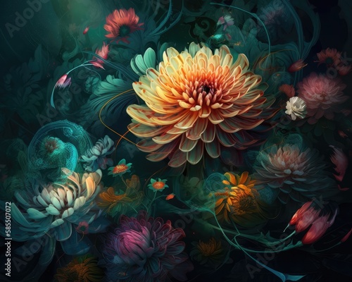abstract flower texture background  made with generated ai