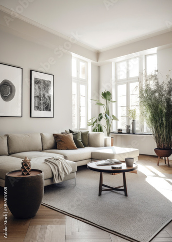 Interior design in a beautiful and stylish apartment  perfect for a cozy lifestyle