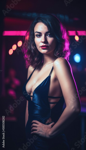 Beautiful glamour model in a stunning cocktail dress looking amazing © Polarpx