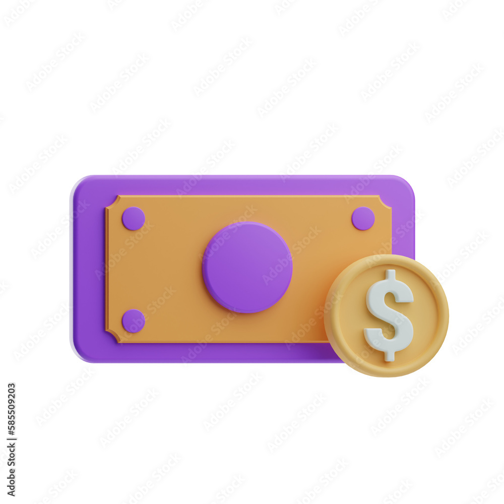 Mobile Banking cash money 3D Illustration Mobile Banking cash money 3D Illustration