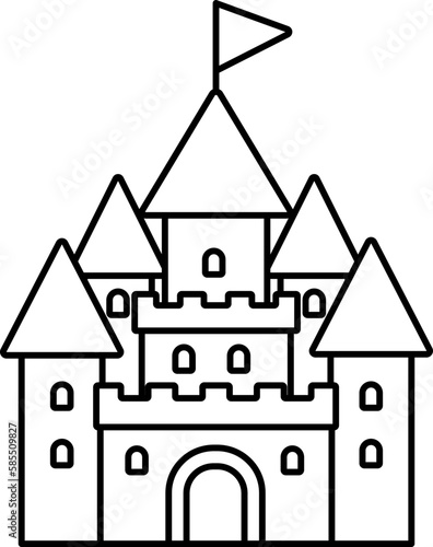 Sand Castle Building Summer Beach Sea Travel Line