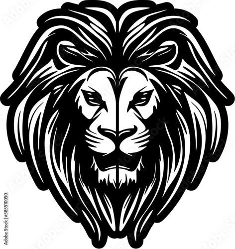 Fototapeta Naklejka Na Ścianę i Meble -  ﻿Vector logo lion, in classic black and white, simple yet striking.