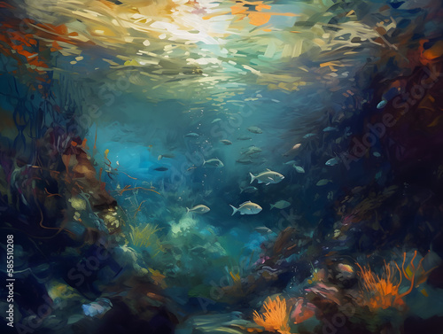 A colourful underwater world. Generative AI © PIRMYN