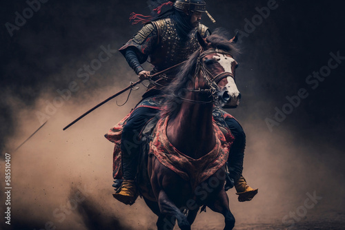 The Majestic Samurai on Horseback, generative ai