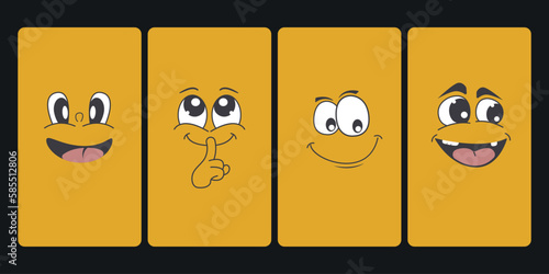 Funny cartoon emoticon smile smartphone wallpaper.