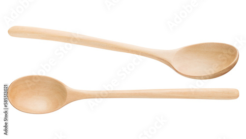 wooden Spoon isolated on white background, full depth of field