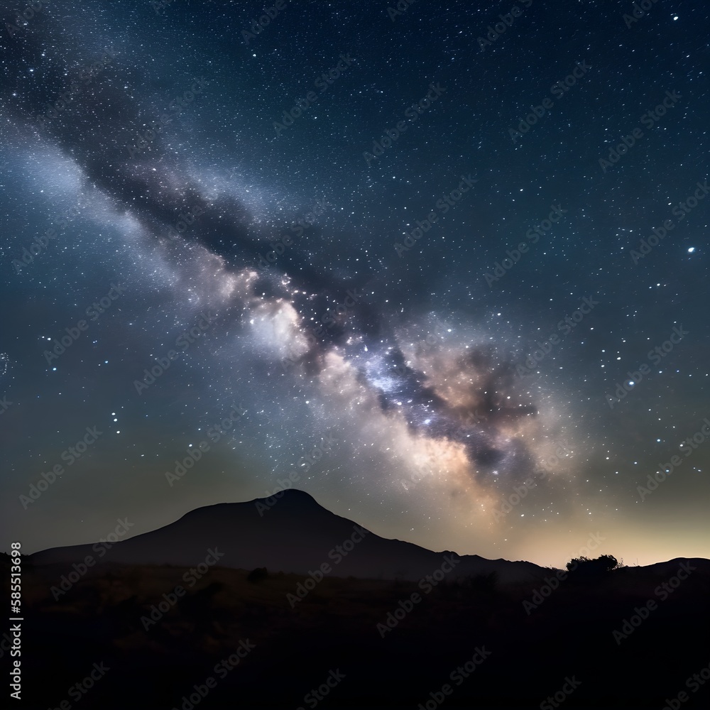 milky way over mountains