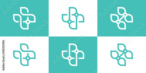 medical logo technology icon vector illustration