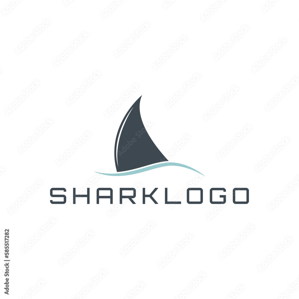 Shark fin over water simple logo symbol Shark fin over water simple logo symbol