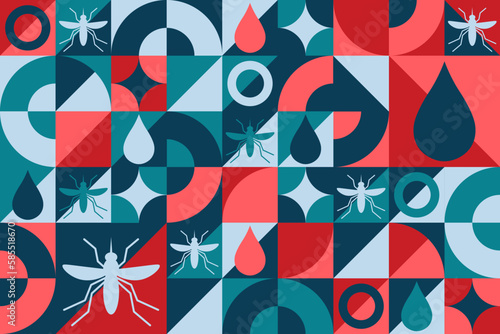 World Malaria Day. April 25. Seamless geometric pattern. Template for background, banner, card, poster. Vector EPS10 illustration.