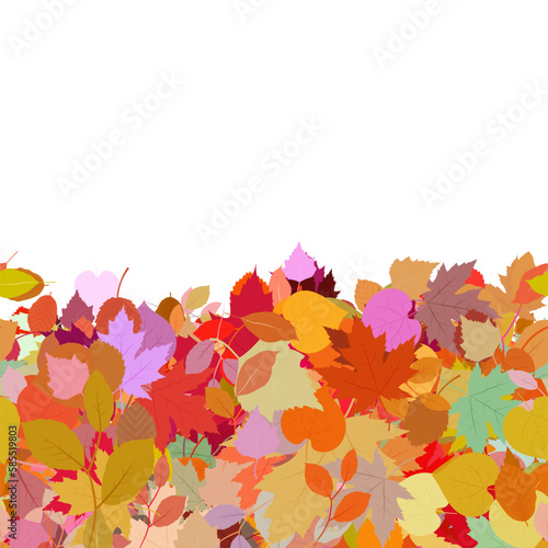 Background pattern abstract design texture. Horizontal seamless stripe. Border frame, transparent background. Theme is about flora, composition, apple, linden, garden, redbud, beech, tree