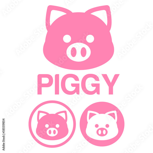 Cute Kawaii head pig Mascot Cartoon Logo Design Icon Illustration Character vector art. for every category of business, company, brand like pet shop, product, label, team, badge, label