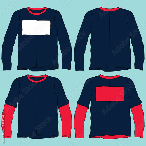 Technical fashion illustration Unisex Hoodie. Set of Hoodie Sweatshirt planetary technical drawing fashion, pocket, zipper, front and back view, white, women, men CAD makeup.
