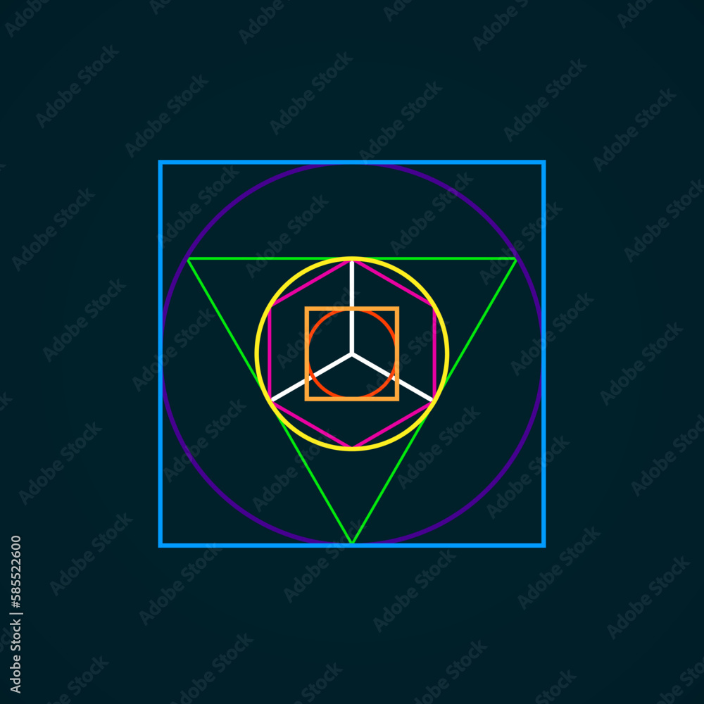 Esoteric or spiritual symbol. Geometry symbols. Vector illustration Esoteric or spiritual symbol. Geometry symbols. Vector illustration