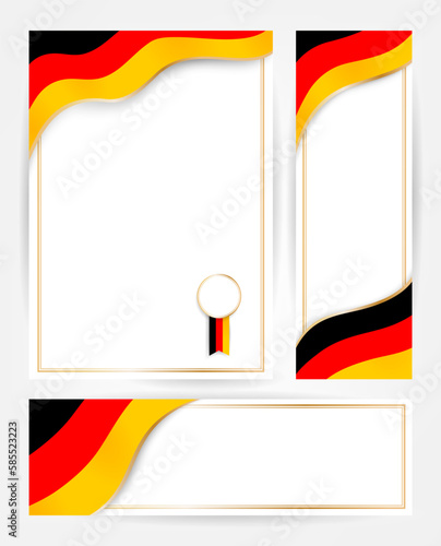 Germany flag banners set. Design templates for flyers, posters, certificates and documents with flag of Germany