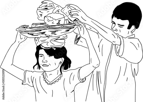 Together Against Child Labour: A Sketch Drawing Poster, Hope in a Sketch Poster: A Boy and Girl Working Against Child Labour, A Sketch Drawing of Child Labour