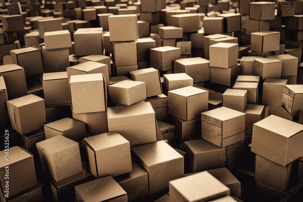 a lot of boxes that are stacked up in a room with no one in them or one in the middle of the room with the boxes on the floor. generative ai a lot of boxes that are stacked up in a room with no one in them or one in the middle of the room with the boxes on the floor. generative ai