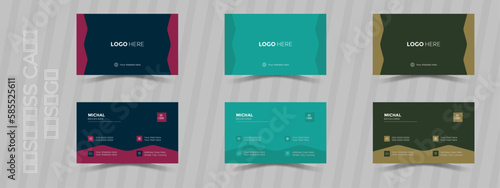 Business card design template, Clean professional business card template, visiting card.
 add your own text or images. Photos or design elements included