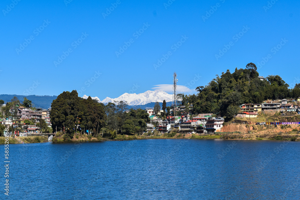 A beautiful scenery of a hill station from Mirik, West Bengal, India. It's a famous tourist spot in west Bengal.