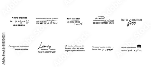 Collection of inspirational quotes in stickers. Success, growing concept. Bundle of decoration for daily planner, journal, scrapbook.