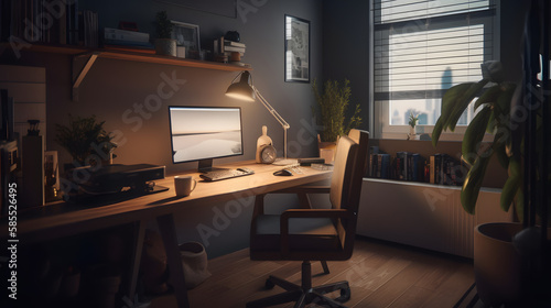 Home office-like workspace. Generative AI © PIRMYN