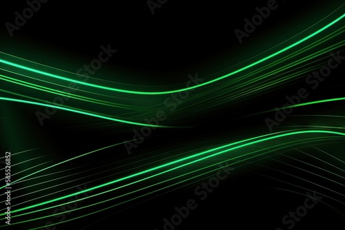  a dark background with green lines and a black back ground. generative ai
