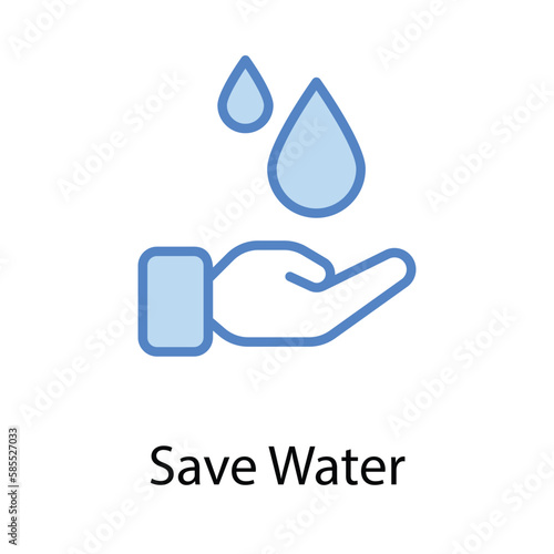 Save Water icon. Suitable for Web Page, Mobile App, UI, UX and GUI design.