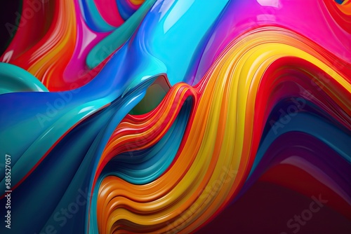 Abstract colorful wave background. Generative Ai