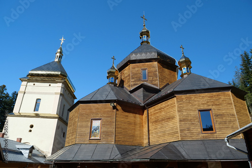 Manyava Skete of Exaltation of Holy Cross in Carpathian mountains, Ukraine photo