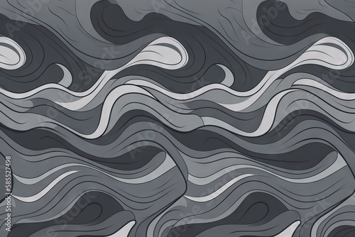  an abstract background with wavy lines in grey and white colors.  generative ai