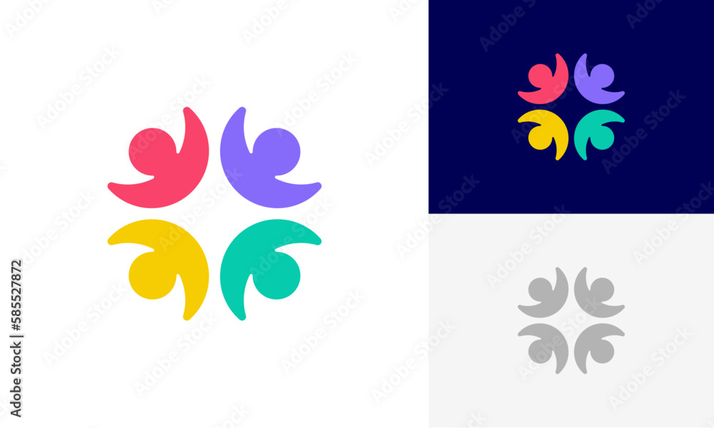Community people, social community, human family, colorful community logo abstract design vector