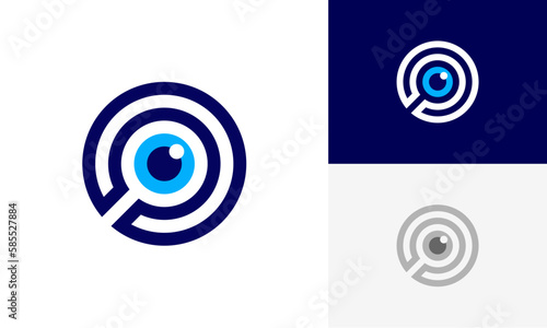eye finder technology logo design vector
