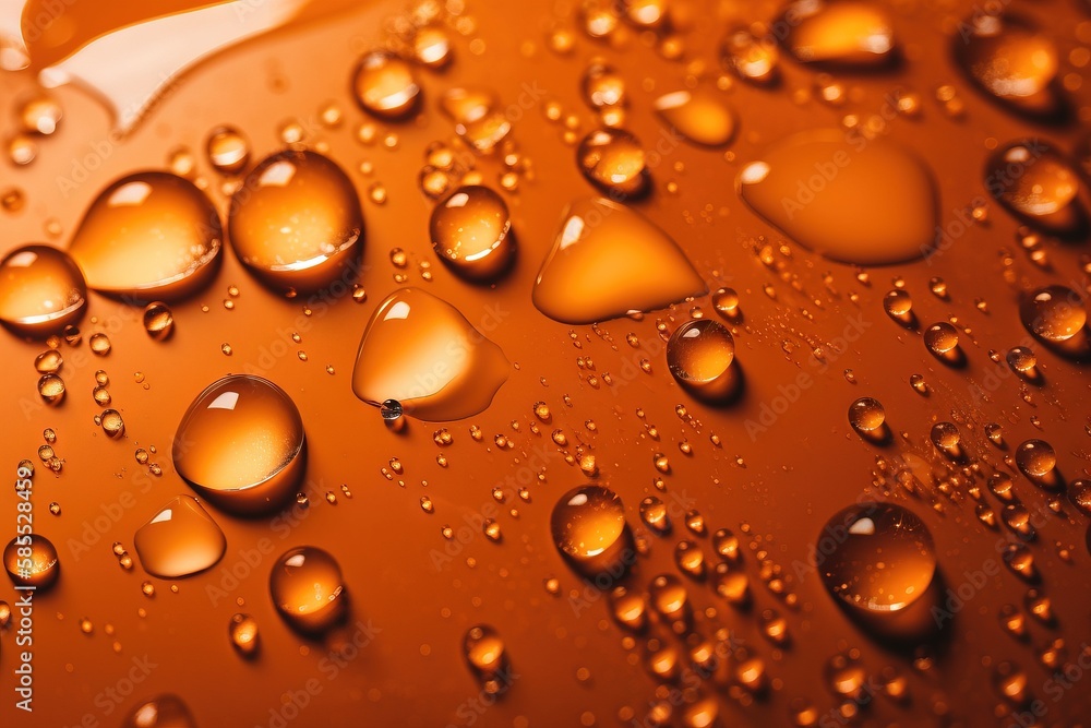 a close up of water droplets on an orange surface with a white background and a white flower in the center of the picture, with a white background. generative ai a close up of water droplets on an orange surface with a white background and a white flower in the center of the picture, with a white background. generative ai