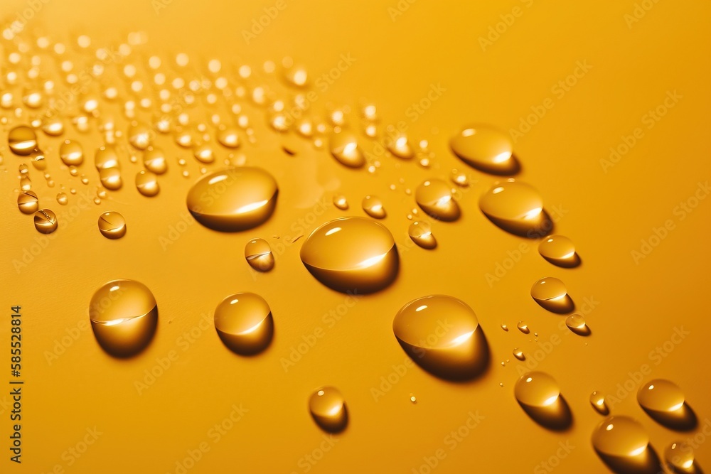 a bunch of water drops on a yellow surface with a yellow background and a yellow background with a yellow background and a few drops of water on the surface. generative ai a bunch of water drops on a yellow surface with a yellow background and a yellow background with a yellow background and a few drops of water on the surface. generative ai