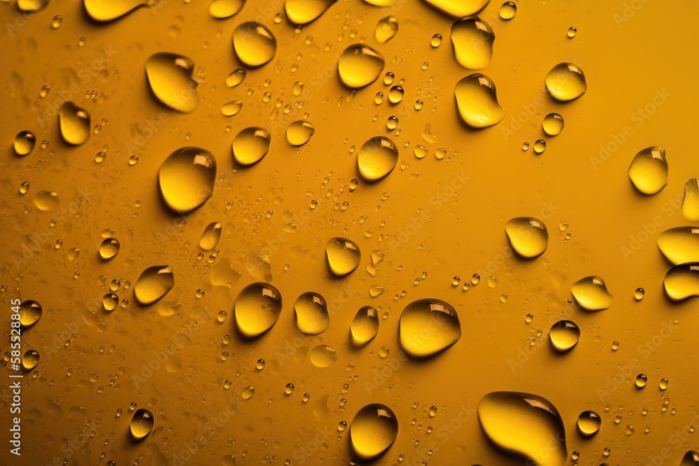 water drops on a yellow surface with a yellow background and a black background with a black border and a yellow background with a black border. generative ai water drops on a yellow surface with a yellow background and a black background with a black border and a yellow background with a black border. generative ai