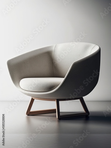 3d render of a chair in an empty room, generative ai