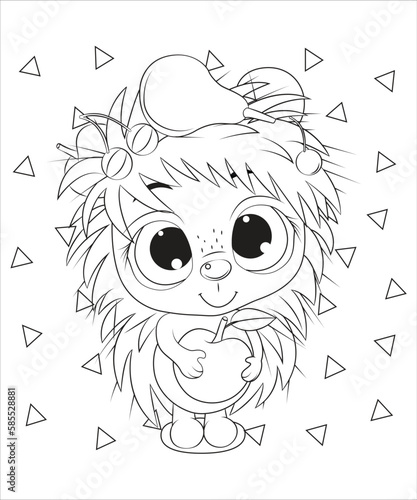 funny cute animals coloring page for kids