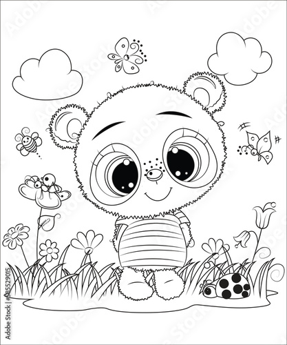 funny cute animals coloring page for kids