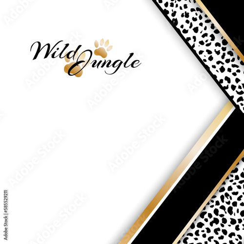 Flyer with jaguar pattern and copy space