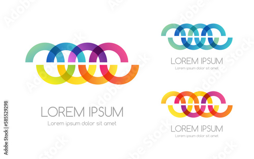 Abstract rainbow color logo. Colorful vector emblem.