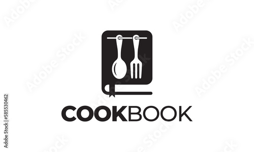 cook book logo design. food education concept icon vector 
