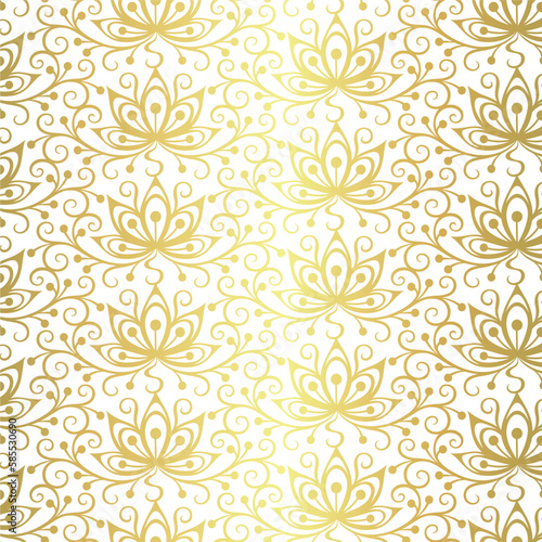 Golden ornamental seamless patterm. Vector illustration